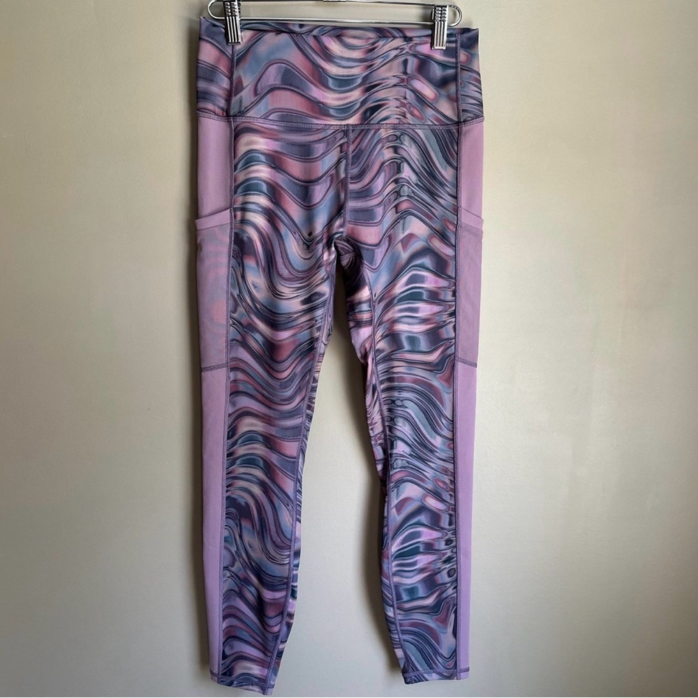 Women’s Fabletics Powerhold Multicolored Groovy Patterned Leggings with Pockets